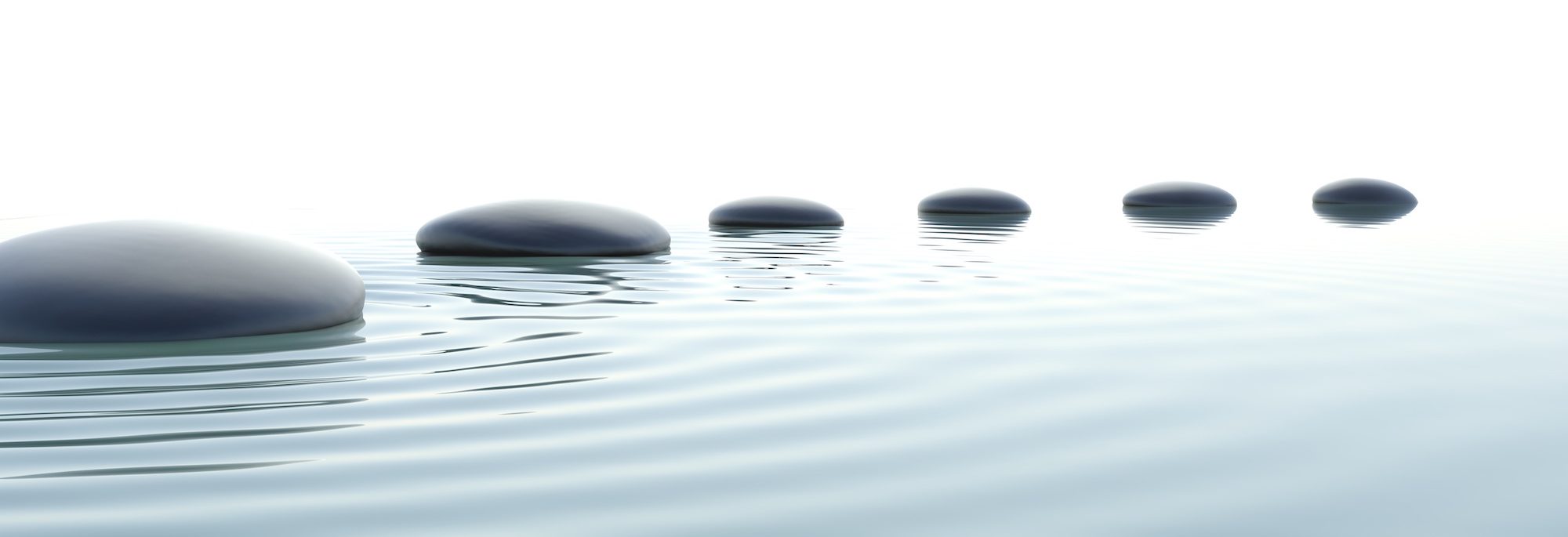 Zen stones in water relaxation before hypnosis